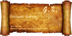 Galyas Karsa névjegykártya